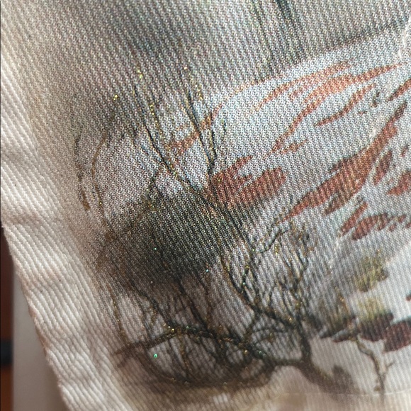 Wanted by Beads Beautiful Western Horse Print Vest with Brown Trim. - Picture 4 of 12